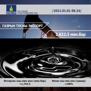 УУЛ УУРХАЙН БҮТЭЭГДЭХҮҮНИЙ ЭКСПОРТЫН МЭДЭЭ /2021.01.01 – 2021.06.24/