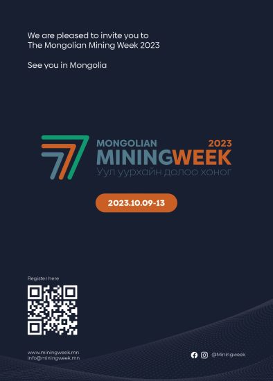 WE ARE PLEASED TO INVITE YOU TO THE MONGOLIAN MINING WEEK 2023